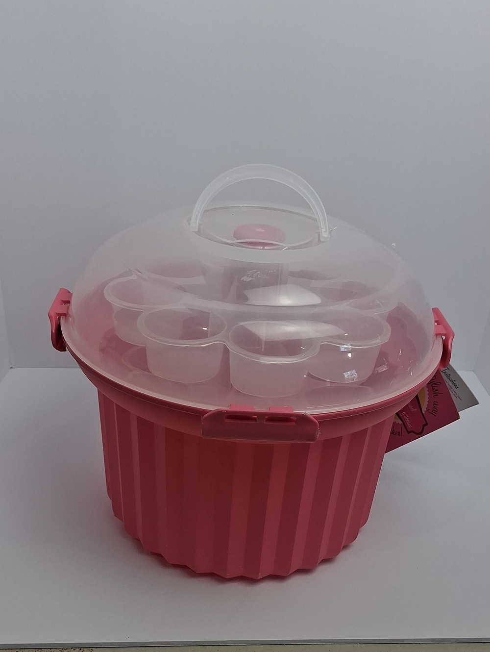 NWT. Fox Run Cupcake Carousel, 3 Trays, 24 Cupcakes, Carrying Handle